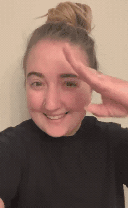 Woman saying hello